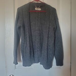 Cozy Gray Knit Open-front Cardigan